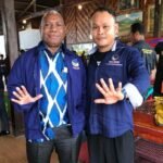 Fernando Loman berfoto bersama Ketua DPW Partai NasDem Provinsi Papua Barat, Dominggus Mandacan. Foto: IST